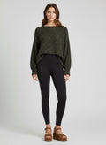 Khaki Speckled Knit Batwing Jumper