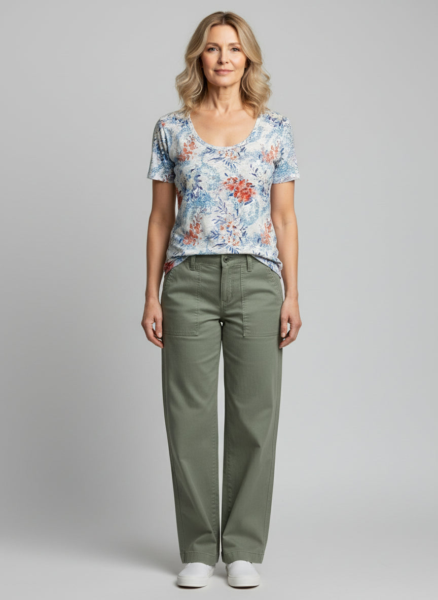 Allover Printed Watercolour Floral T-shirt