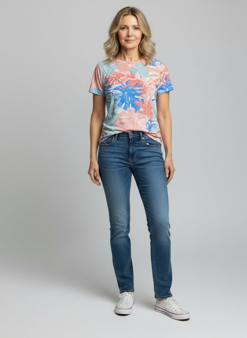 Allover Printed Tropical Sketch T-shirt