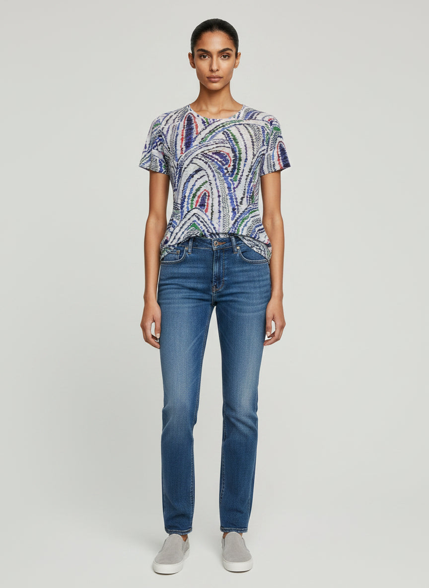 Allover Printed Abstract Arches T-shirt