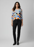 Circle Sketch Print 3/4 Sleeve Top