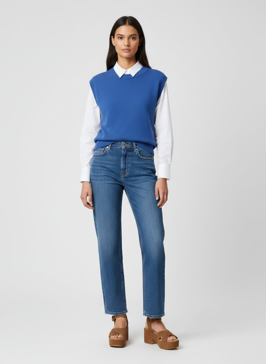 Scoop Neck Knit Vest