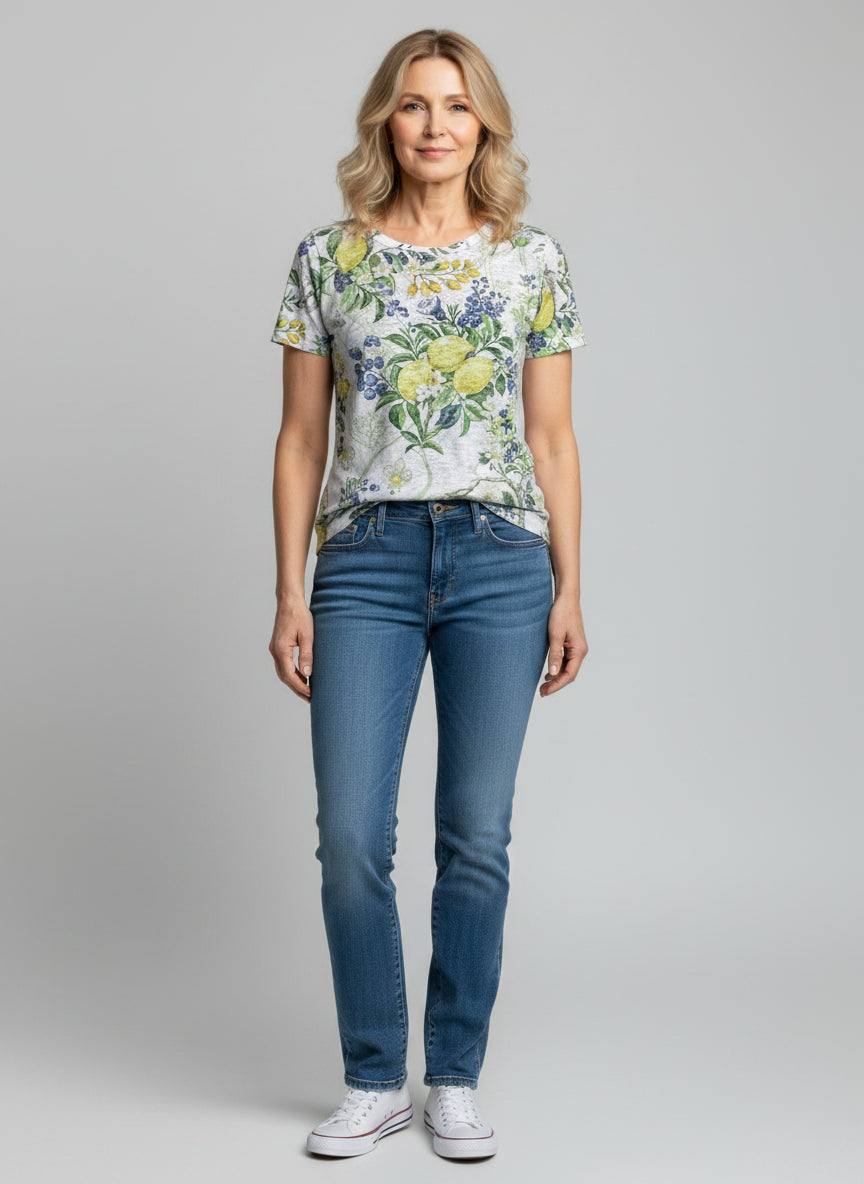 Allover Printed Lemon Berry T-shirt