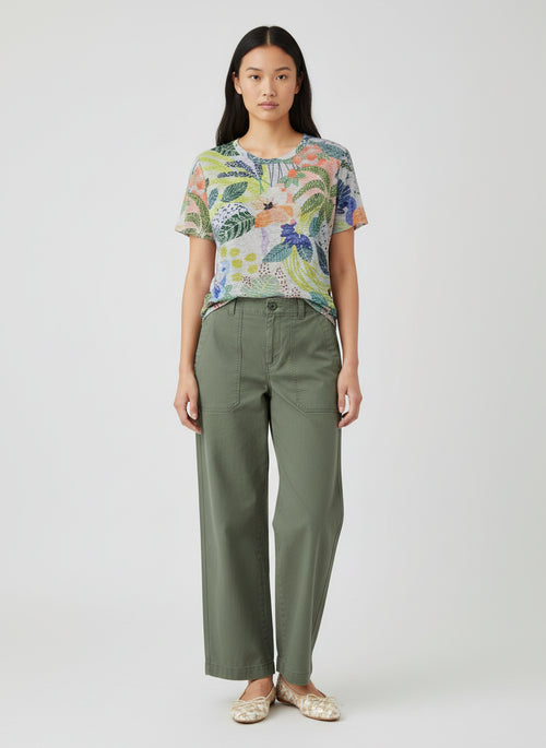 Allover Printed Abstract Jungle T-shirt