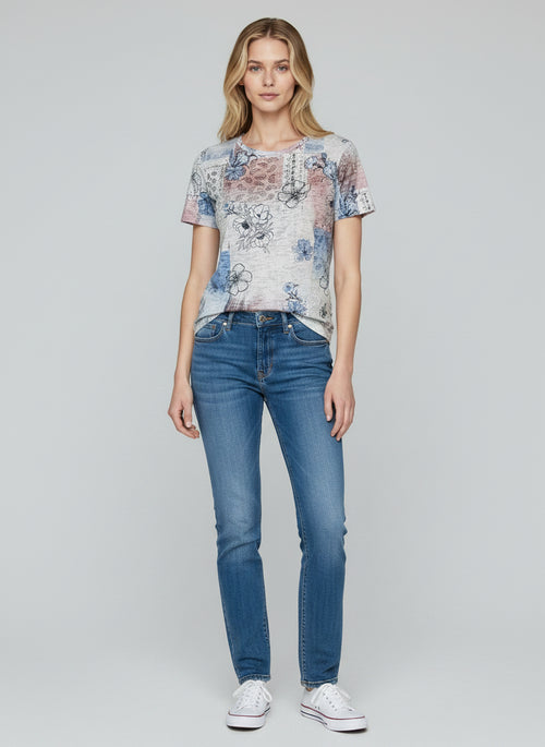 Allover Printed Floral Abstract T-shirt