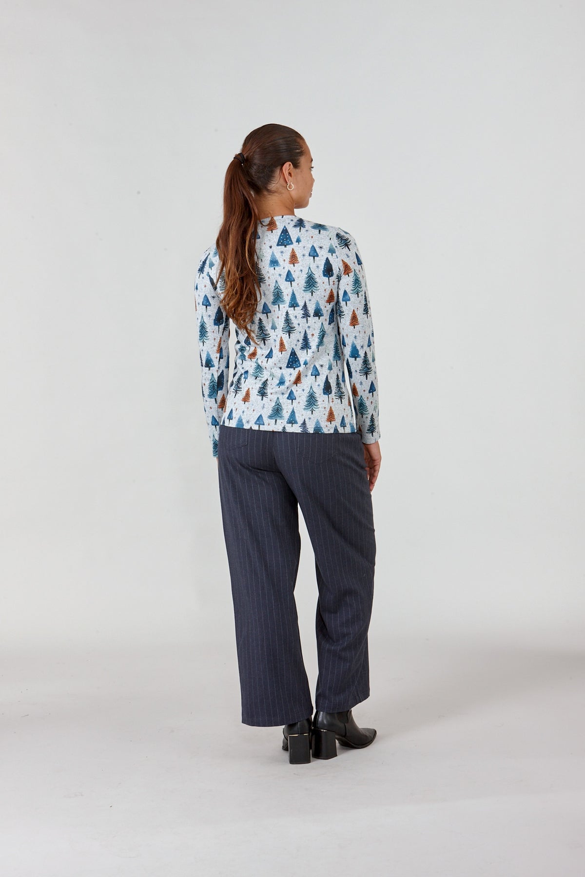 Christmas Tree Printed Wool Touch Top