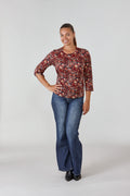 Wool Touch Paisley and Floral Printed Top