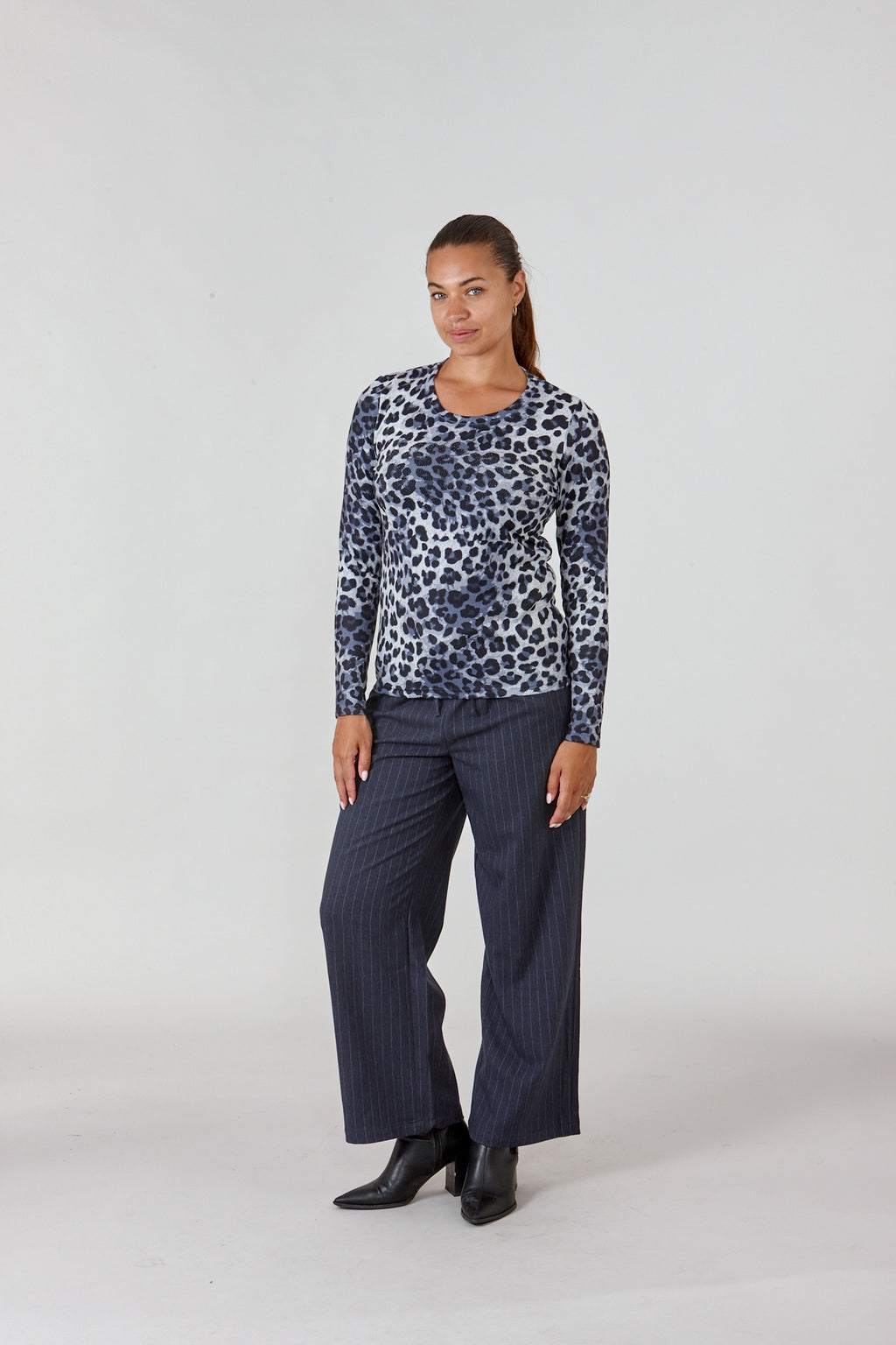 Leopard Print Wool Touch Top