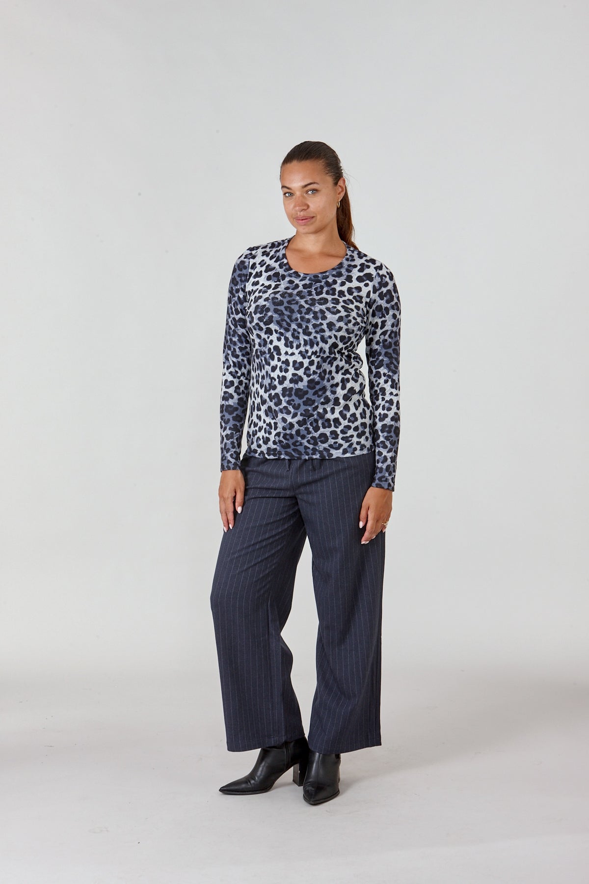 Leopard Print Wool Touch Top