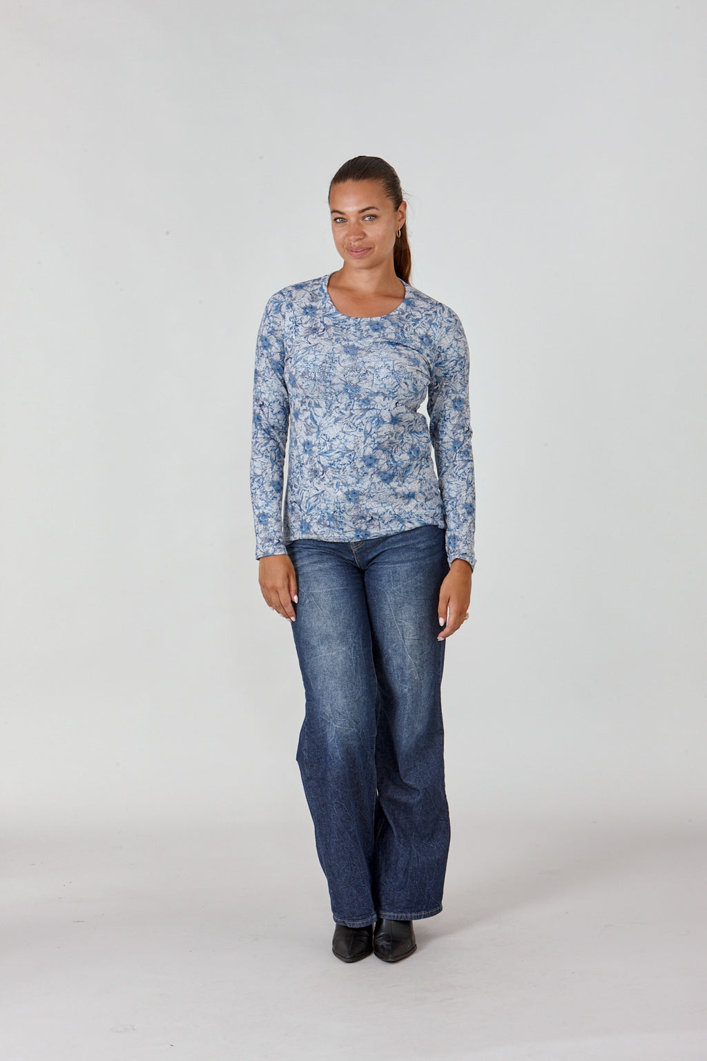 Floral Print Top with Diamante