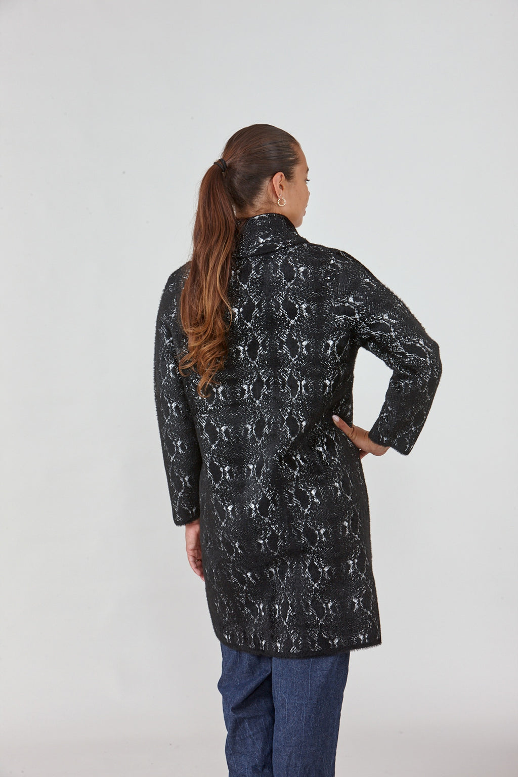 Snake Print Long Coatigan