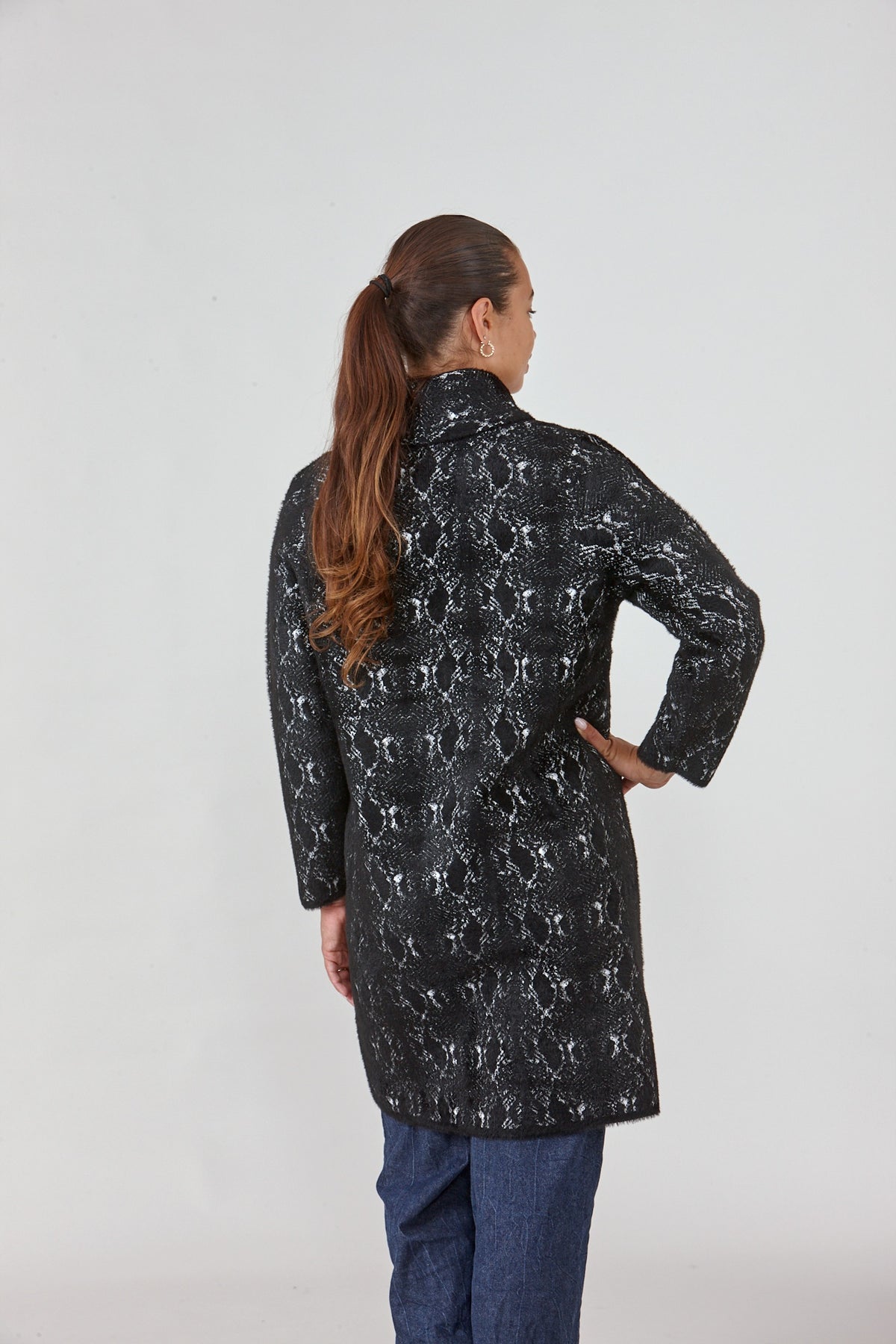 Snake Print Long Coatigan