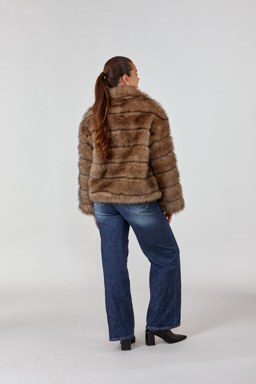 Multi-Tone Faux Fur Jacket