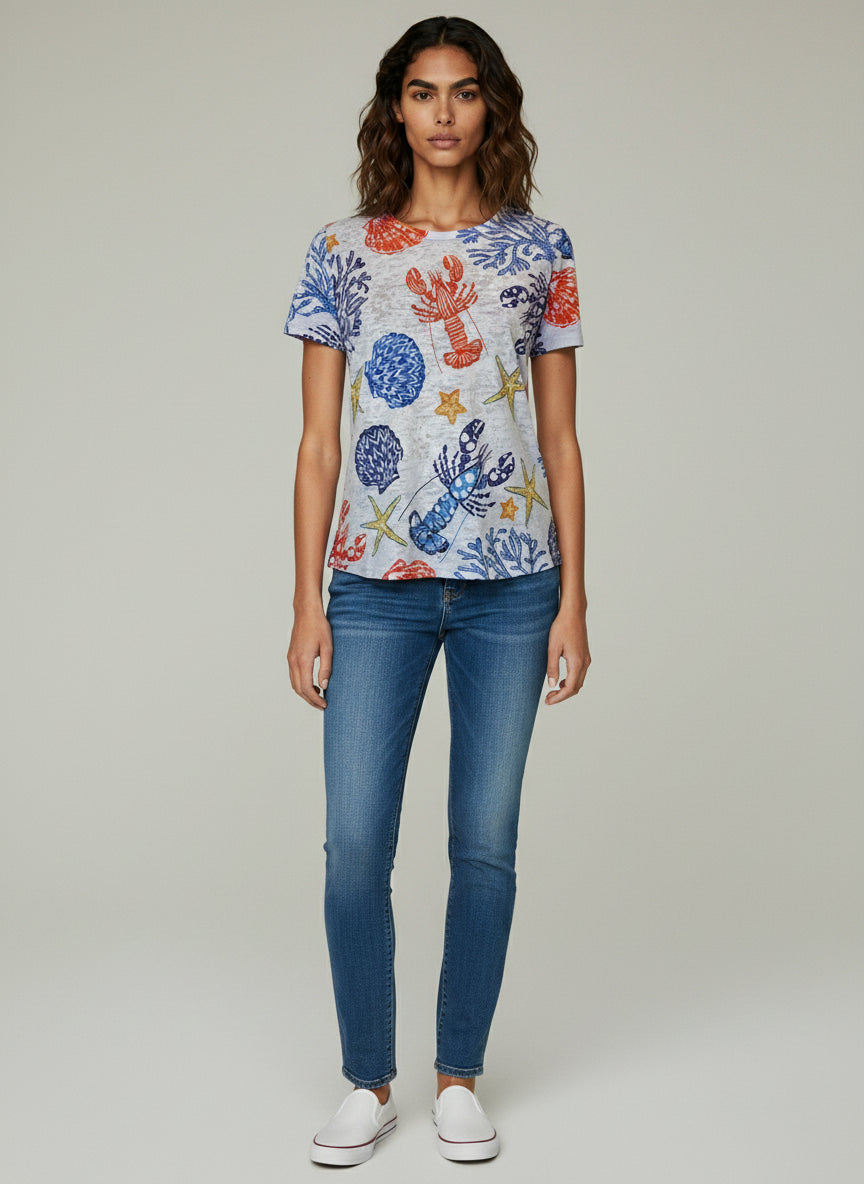 Allover Printed Nautical T-shirt
