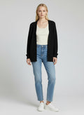 Black Knit Open Front Cardigan